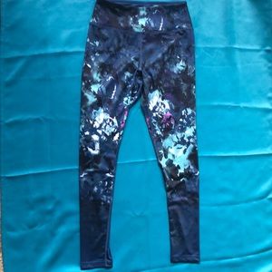 Workout Gear Leggings Blue Teal Violet Purple Dark Blue Like New